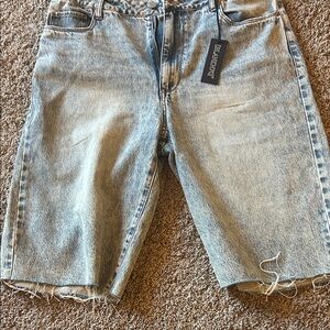 Bermuda loose fit Faded Blue Jean Shorts for women